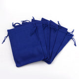 50 pc Burlap Packing Pouches Drawstring Bags, Blue, 9x7cm