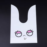 500 pc Kawaii Bunny Plastic Candy Bags, Rabbit Ear Bags, Gift Bags, Two-Side Printed, Hot Pink, 22.5x14cm