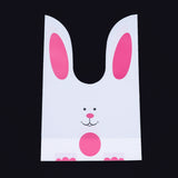 500 pc Bunny Plastic Candy Bags, Rabbit Ear Bags, Gift Bags, Two-Side Printed, Hot Pink, 28~30x15.5cm