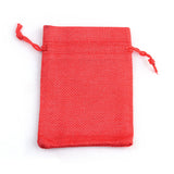 50 pc Polyester Imitation Burlap Packing Pouches Drawstring Bags, for Christmas, Wedding Party and DIY Craft Packing, Red, 23x17cm