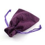 250 pc Polyester Imitation Burlap Packing Pouches Drawstring Bags, for Christmas, Wedding Party and DIY Craft Packing, Purple, 18x13cm