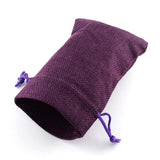 250 pc Polyester Imitation Burlap Packing Pouches Drawstring Bags, for Christmas, Wedding Party and DIY Craft Packing, Purple, 18x13cm