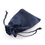 250 pc Polyester Imitation Burlap Packing Pouches Drawstring Bags, for Christmas, Wedding Party and DIY Craft Packing, Midnight Blue, 9x7cm