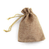 250 pc Polyester Imitation Burlap Packing Pouches Drawstring Bags, for Christmas, Wedding Party and DIY Craft Packing, Peru, 9x7cm