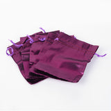 500 pc Rectangle Cloth Bags, with Drawstring, Purple, 12x9cm