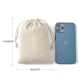 250 pc Cotton Packing Pouches Drawstring Bags, Gift Sachet Bags, Muslin Bag Reusable Tea Bag, Wheat, 17x12cm