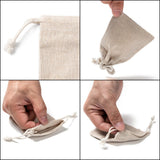 250 pc Cotton Packing Pouches Drawstring Bags, Gift Sachet Bags, Muslin Bag Reusable Tea Bag, Wheat, 9x8cm