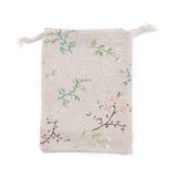 50 pc Cotton Packing Pouches Drawstring Bags, with Printed Flower, Colorful, 18x13cm