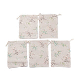 50 pc Cotton Packing Pouches Drawstring Bags, with Printed Flower, Colorful, 18x13cm