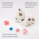 50 pc Polycotton(Polyester Cotton) Packing Pouches Drawstring Bags, with Printed Butterfly, Wheat, 14x10cm