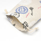 50 pc Printed Polycotton(Polyester Cotton) Packing Pouches Drawstring Bags, Wheat, 14x10cm