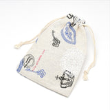 50 pc Printed Polycotton(Polyester Cotton) Packing Pouches Drawstring Bags, Wheat, 14x10cm