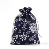 50 pc Polycotton(Polyester Cotton) Packing Pouches Drawstring Bags, with Printed, Colorful, 18x13cm