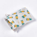 50 pc Polycotton(Polyester Cotton) Packing Pouches Drawstring Bags, with Pineapple Printed, Colorful, 18x13cm