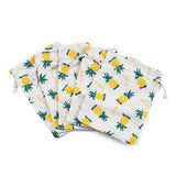 50 pc Polycotton(Polyester Cotton) Packing Pouches Drawstring Bags, with Pineapple Printed, Colorful, 18x13cm