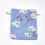 50 pc Polycotton(Polyester Cotton) Packing Pouches Drawstring Bags, with Flower Printed, Colorful, 18x13cm