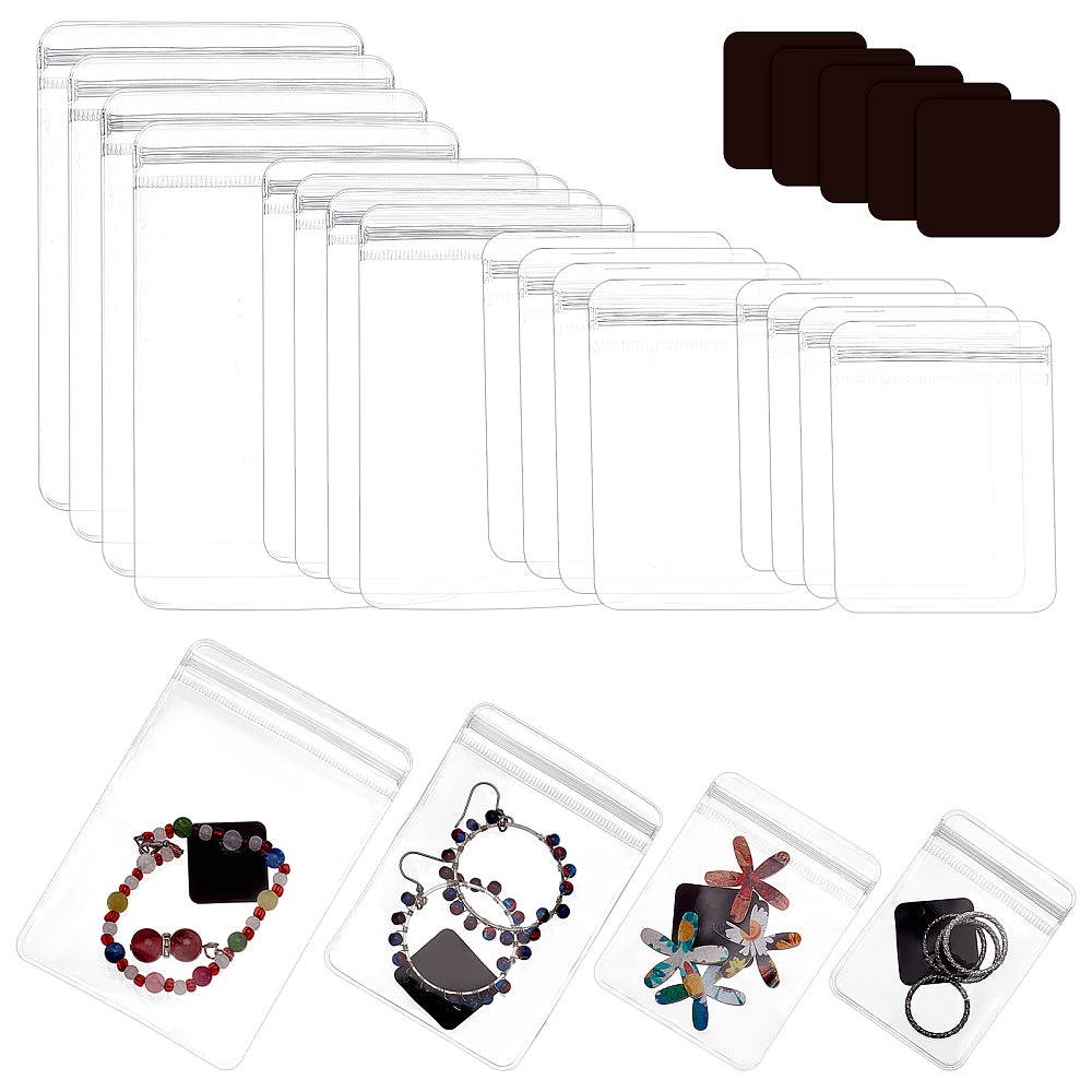US 100 Pack PVC Clear Jewelry Anti Oxidation Zipper Bags Anti-tarnish  Organizers 