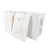 10 pc 10 Packs White Kraft Paper Gift Bags with Window 25x18x13cm Paper Shopping Bags Retail Bags for Party Favor Storage, Flower Stroage, Food Storage and More