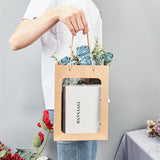 10 pc 10 Packs Brown Kraft Paper Gift Bags with Window 25x18x13cm Paper Shopping Bags Retail Bags for Party Favor Storage, Flower Stroage, Food Storage and More