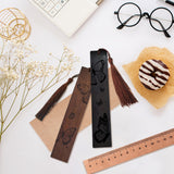 CRASPIRE 1 set Rosewood & African Blackwood Bookmarks Set, Laser Engraving, Rectangle, Butterfly Pattern, 148x25mm, 2pcs/set