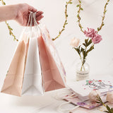 1 Set Cheriswelry 24Pcs 4 Style Rectangle with Word Thanks You Kraft Paper Bags, with Handles, for Gift & Shopping Bags, Flower Pattern, 21.5x14.9x0.05cm, 6pcs/style, 4 style, 24pcs