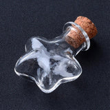 100 pcs Glass Bottles, with Cork Stopper, Wishing Bottle, Star, Clear, 28.5x21x11.5mm, Bottleneck: 8mm in diameter, Capacity: 2ml(0.06 fl. oz)