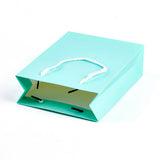 10 pc Kraft Paper Bags, with Handles, Gift Bags, Shopping Bags, Rectangle, Aquamarine, 20x15x6.2cm