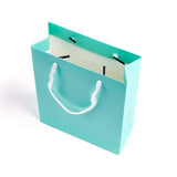 10 pc Kraft Paper Bags, with Handles, Gift Bags, Shopping Bags, Rectangle, Aquamarine, 20x15x6.2cm