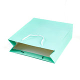 10 pc Kraft Paper Bags, with Handles, Gift Bags, Shopping Bags, Rectangle, Aquamarine, 33x28x10.2cm