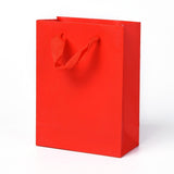 10 pc Kraft Paper Bags, with Handles, Gift Bags, Shopping Bags, Rectangle, Red, 16x12x5.9cm