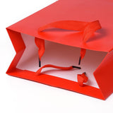 10 pc Kraft Paper Bags, with Handles, Gift Bags, Shopping Bags, Rectangle, Red, 28x20x10.1cm