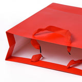 10 pc Kraft Paper Bags, with Handles, Gift Bags, Shopping Bags, Rectangle, Red, 33x28x10.2cm