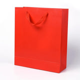 10 pc Kraft Paper Bags, with Handles, Gift Bags, Shopping Bags, Rectangle, Red, 33x28x10.2cm