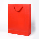 10 pc Kraft Paper Bags, with Handles, Gift Bags, Shopping Bags, Rectangle, Red, 40x30x10cm