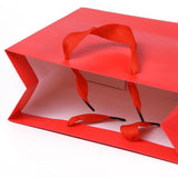 10 pc Kraft Paper Bags, with Handles, Gift Bags, Shopping Bags, Rectangle, Red, 18x22x10.2cm