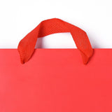 10 pc Kraft Paper Bags, with Handles, Gift Bags, Shopping Bags, Rectangle, Red, 18x22x10.2cm