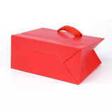 10 pc Kraft Paper Bags, with Handles, Gift Bags, Shopping Bags, Rectangle, Red, 18x22x10.2cm