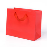 10 pc Kraft Paper Bags, with Handles, Gift Bags, Shopping Bags, Rectangle, Red, 18x22x10.2cm