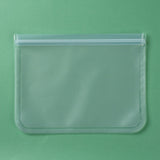 10 pc PEVA Waterproof Translucent Ziplocking Bag, Reusable Food Storage Bags, for Meat Fruit Veggies, White, 200x262x3mm