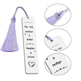 2Pcs 2 Style Stainless Steel Bookmarks, Rectangle, with Nylon Tassel Big Pendant Decorations, Stainless Steel Color, 80~125x10.5~26mm, 1pc/style