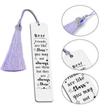 2Pcs 2 Style Stainless Steel Bookmarks, Rectangle, with Nylon Tassel Big Pendant Decorations, Stainless Steel Color, 80~125x10.5~26mm, 1pc/style