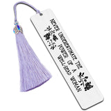 2Pcs 2 Style Stainless Steel Bookmarks, Rectangle, with Nylon Tassel Big Pendant Decorations, Stainless Steel Color, 80~125x10.5~26mm, 1pc/style