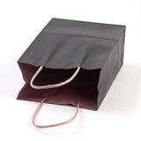 12 pc Pure Color Kraft Paper Bags, with Handles, Gift Bags, Shopping Bags, Rectangle, Black, 21x15x8cm