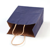 12 pc Pure Color Kraft Paper Bags, with Handles, Gift Bags, Shopping Bags, Rectangle, Midnight Blue, 21x15x8cm