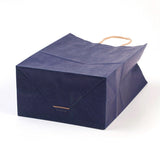 12 pc Pure Color Kraft Paper Bags, with Handles, Gift Bags, Shopping Bags, Rectangle, Midnight Blue, 21x15x8cm