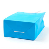 12 pc Pure Color Kraft Paper Bags, Gift Bags, Shopping Bags, with Paper Twine Handles, Rectangle, Dodger Blue, 15x11x6cm