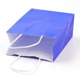 12 pc Pure Color Kraft Paper Bags, Gift Bags, Shopping Bags, with Paper Twine Handles, Rectangle, Blue, 15x11x6cm