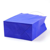 12 pc Pure Color Kraft Paper Bags, Gift Bags, Shopping Bags, with Paper Twine Handles, Rectangle, Blue, 15x11x6cm