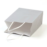 12 pc Pure Color Kraft Paper Bags, Gift Bags, Shopping Bags, with Paper Twine Handles, Rectangle, Gray, 15x11x6cm