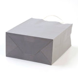 12 pc Pure Color Kraft Paper Bags, Gift Bags, Shopping Bags, with Paper Twine Handles, Rectangle, Gray, 15x11x6cm